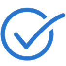 Blue check mark icon.